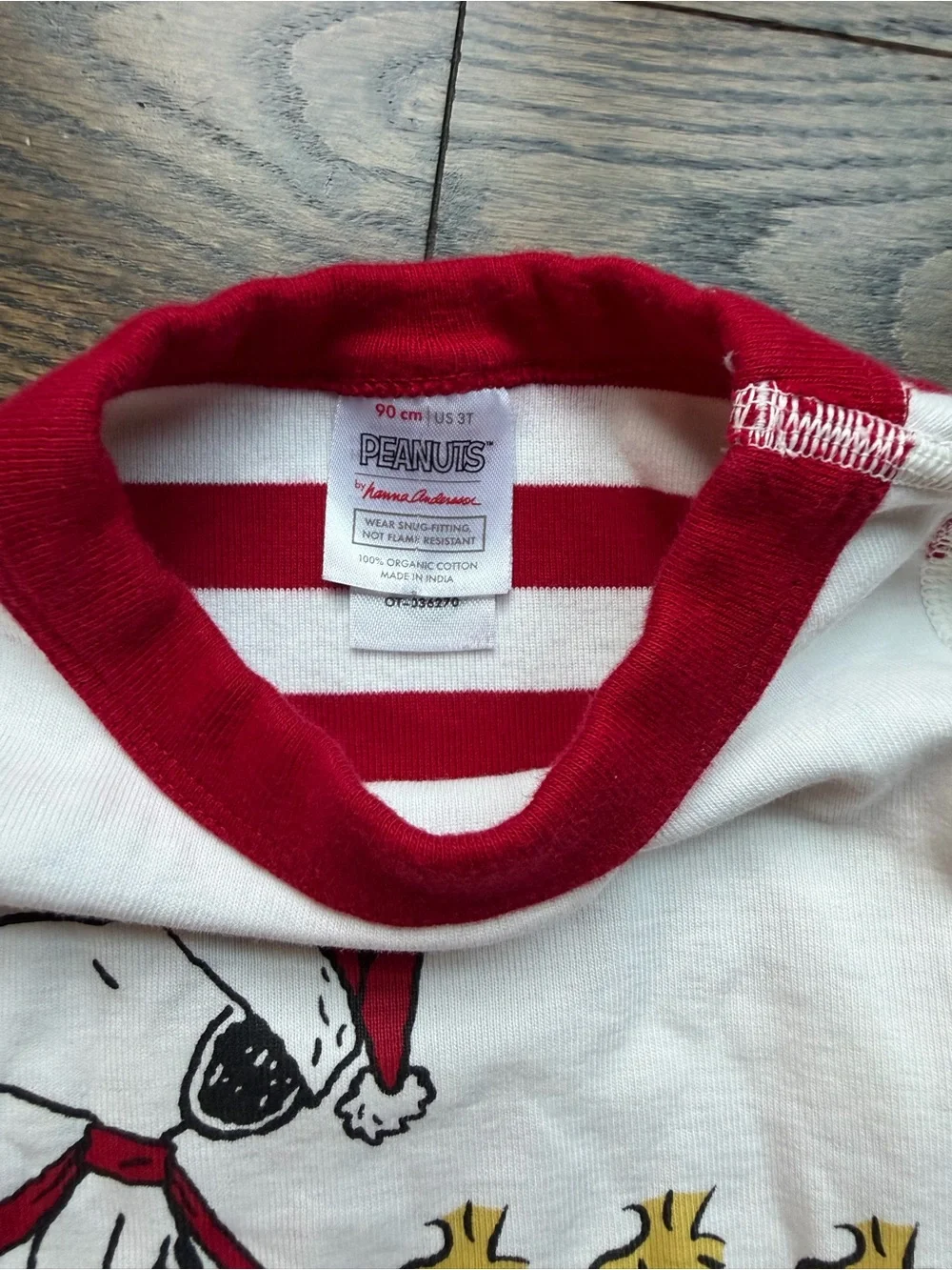 Hanna Andersson Peanuts Snoopy Christmas Candy Cane Striped Pajamas | Size 3T